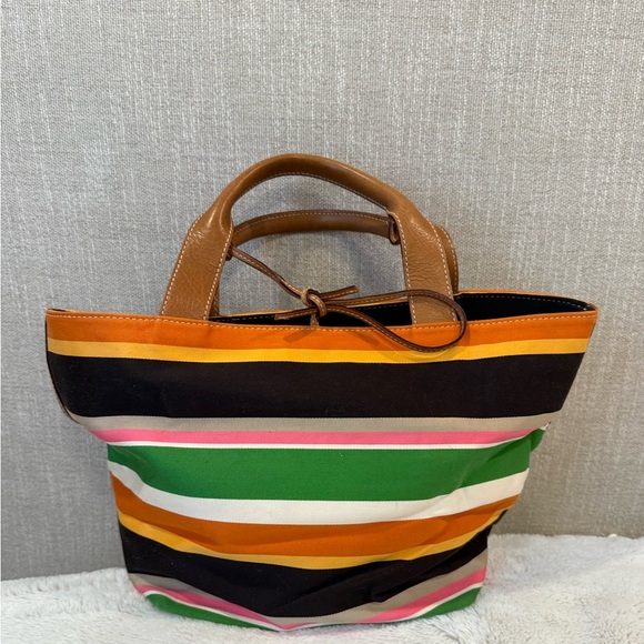 Vintage Kate Spade striped bucket bag / tote - Picture 2 of 7